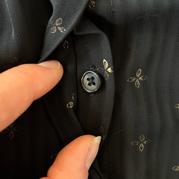 * Black Blouse with Gold Print * - Picture 9 of 11